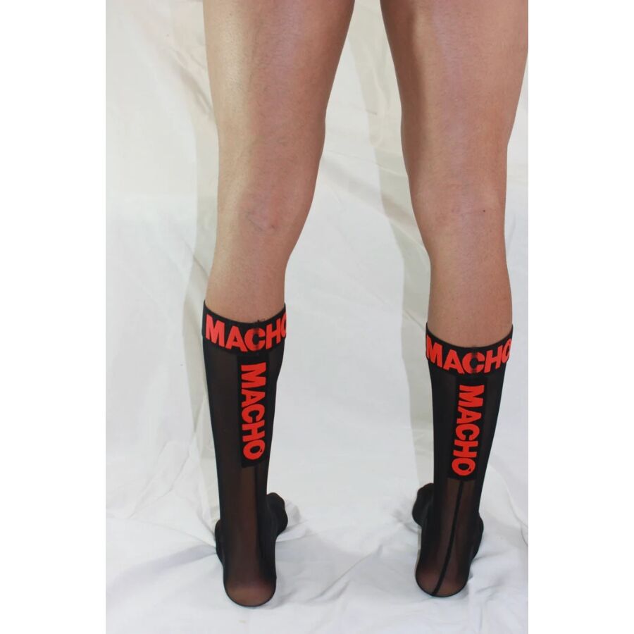 MACHO UNDERWEAR Chaussettes Fines Taille Unique Noir/Rouge — accessoires inclus