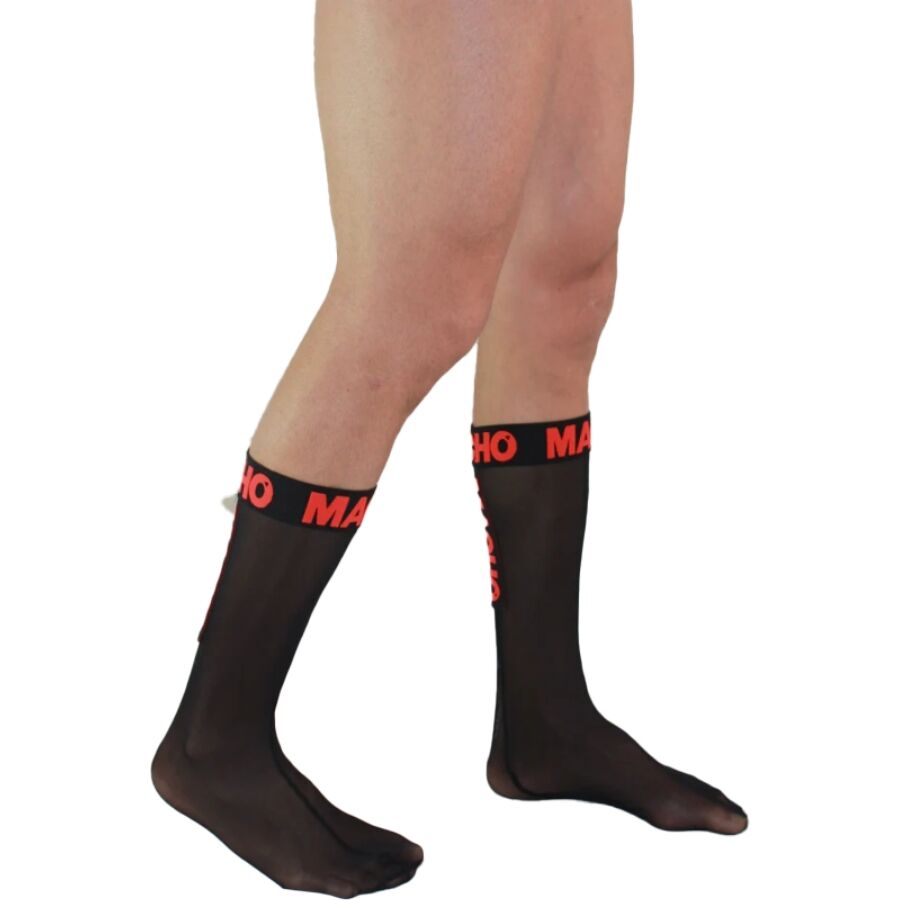 MACHO UNDERWEAR Chaussettes Fines Taille Unique Noir/Rouge — vue alternative