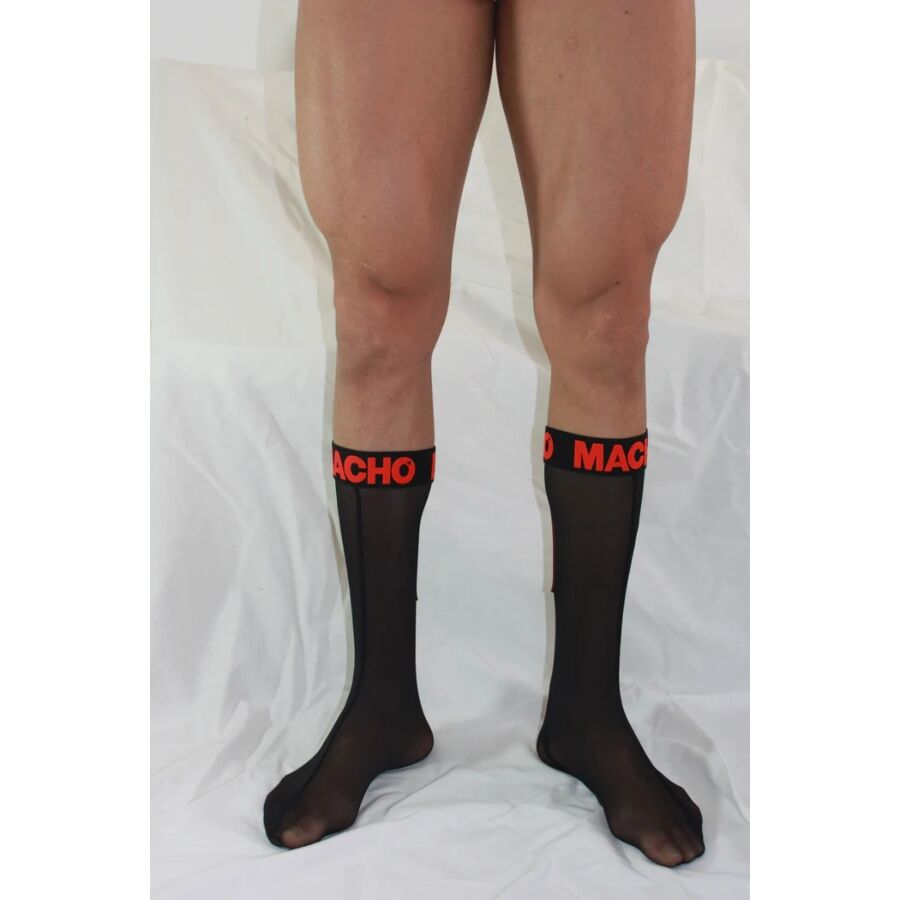 MACHO UNDERWEAR Chaussettes Fines Taille Unique Noir/Rouge — vue arrière