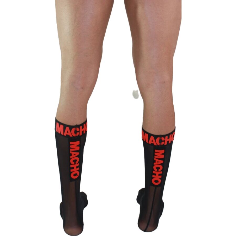 MACHO UNDERWEAR Chaussettes Fines Taille Unique Noir/Rouge — vue détaillée