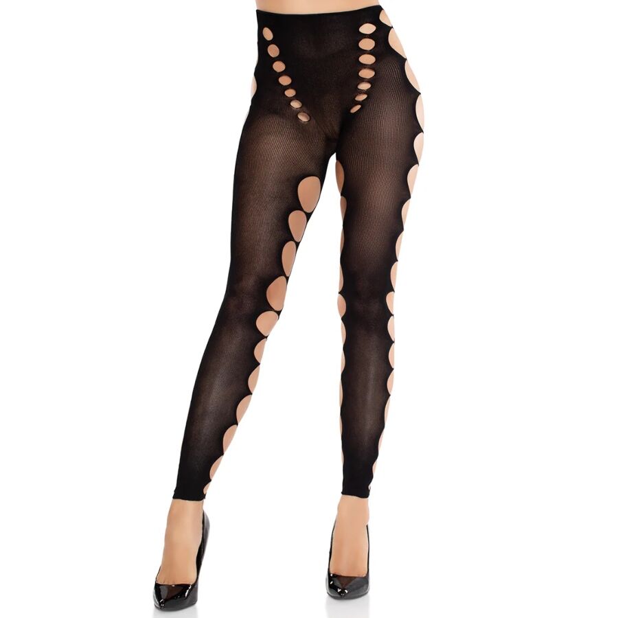 LEG AVENUE HOSIERY Bas Opaques Sans Couture Découpe Aux Pieds Noirs - Aura Intime