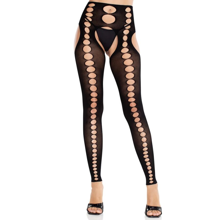 LEG AVENUE HOSIERY Bas Opaques Sans Couture Sans Bretelles Noirs - Aura Intime