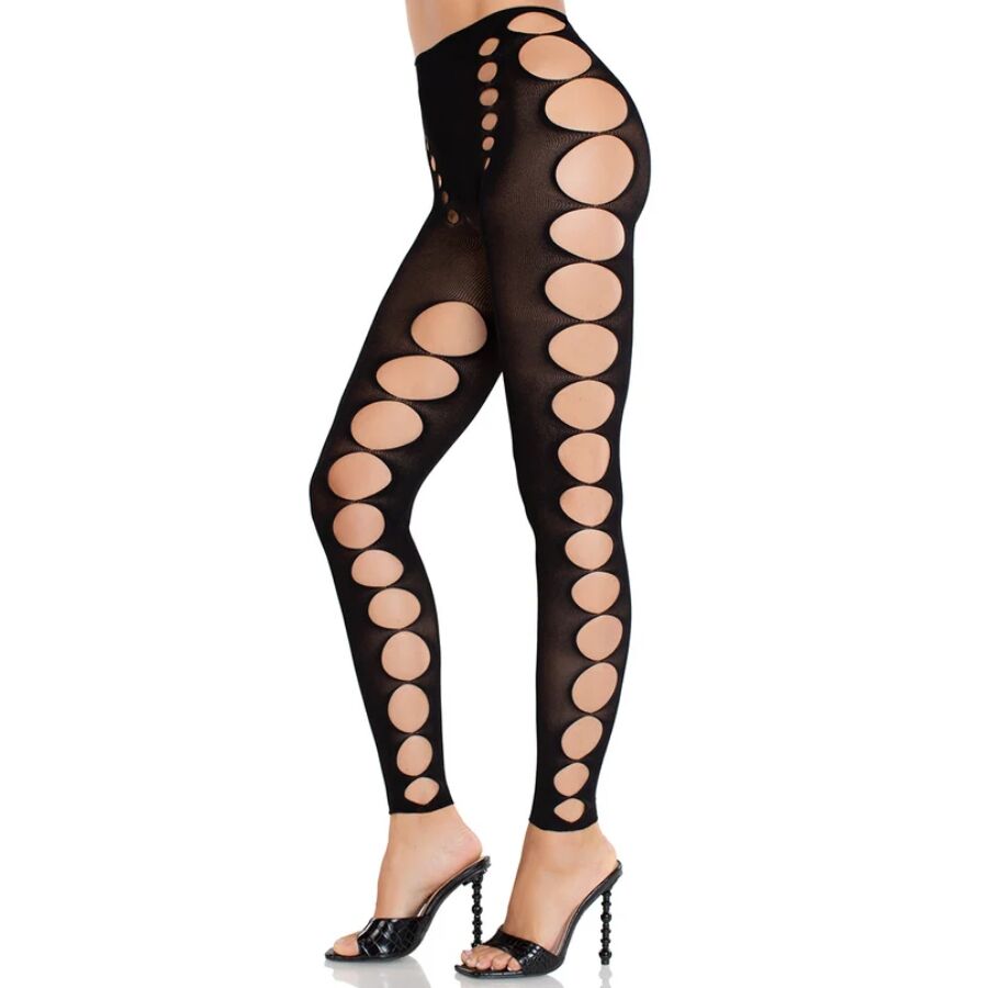 LEG AVENUE HOSIERY Bas Opaques Sans Couture Sans Bretelles Noirs — vue détaillée