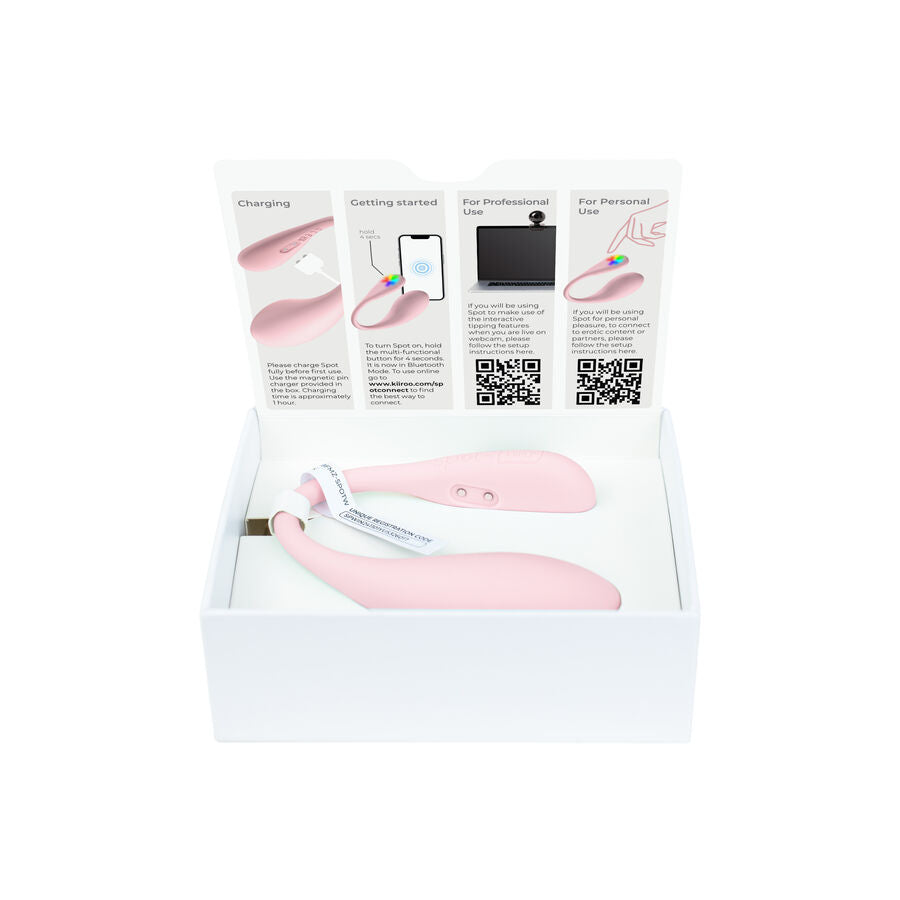 KIIROO Vibrateur Spot Kiss Me Forme U Rose — accessoires inclus