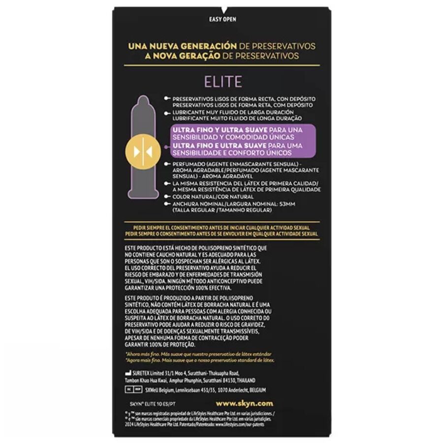 SKYN Préservatifs Ultra-Fins Elite 10 Unités — vue détaillée