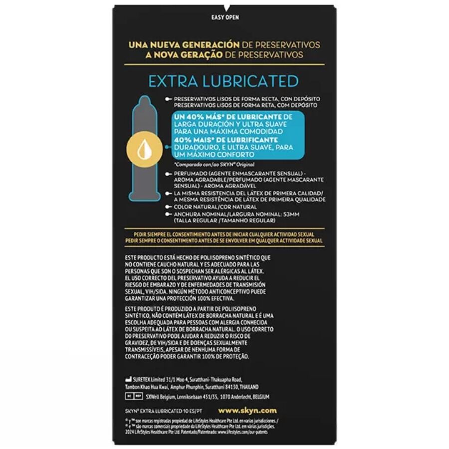 SKYN Préservatif Extra Lubrifié 10 Unités — vue détaillée