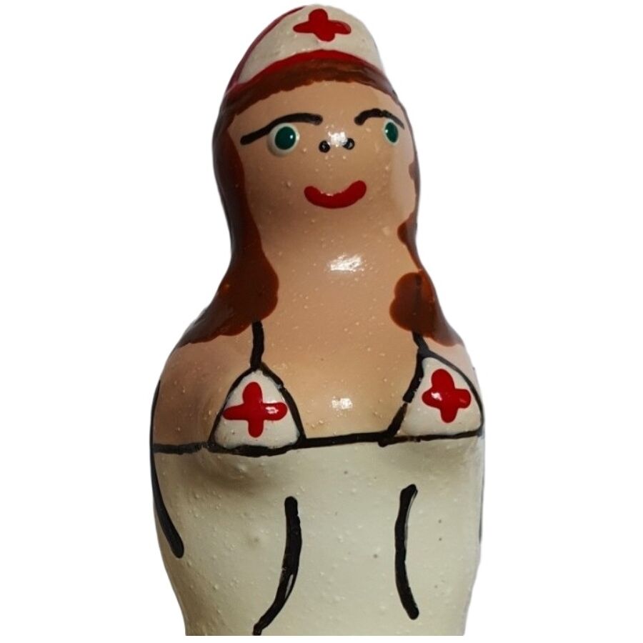 CONDOMERIE Préservatifs Fantaisie Peints À Main Infirmière Brune - Aura Intime