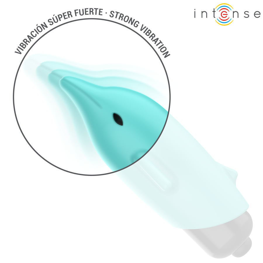 INTENSE FUN TOYS Echo Balle Vibrante Bleu Dauphin 8 X 4,7 Cm — vue arrière