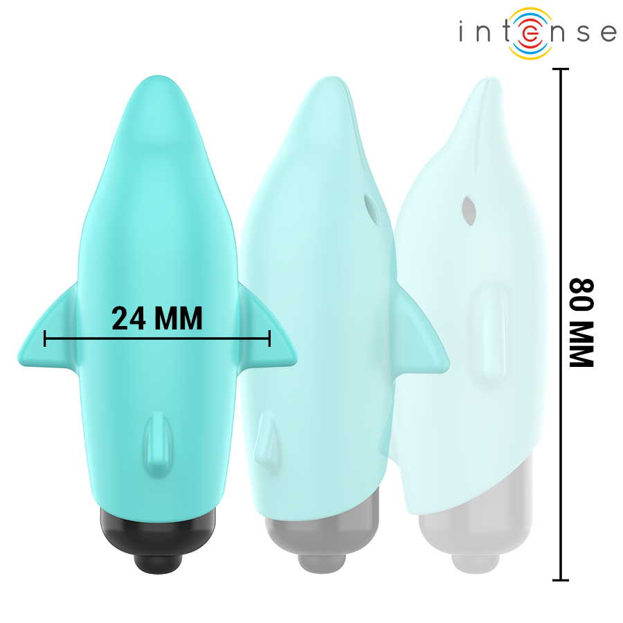 INTENSE FUN TOYS Echo Balle Vibrante Bleu Dauphin 8 X 4,7 Cm — vue détaillée