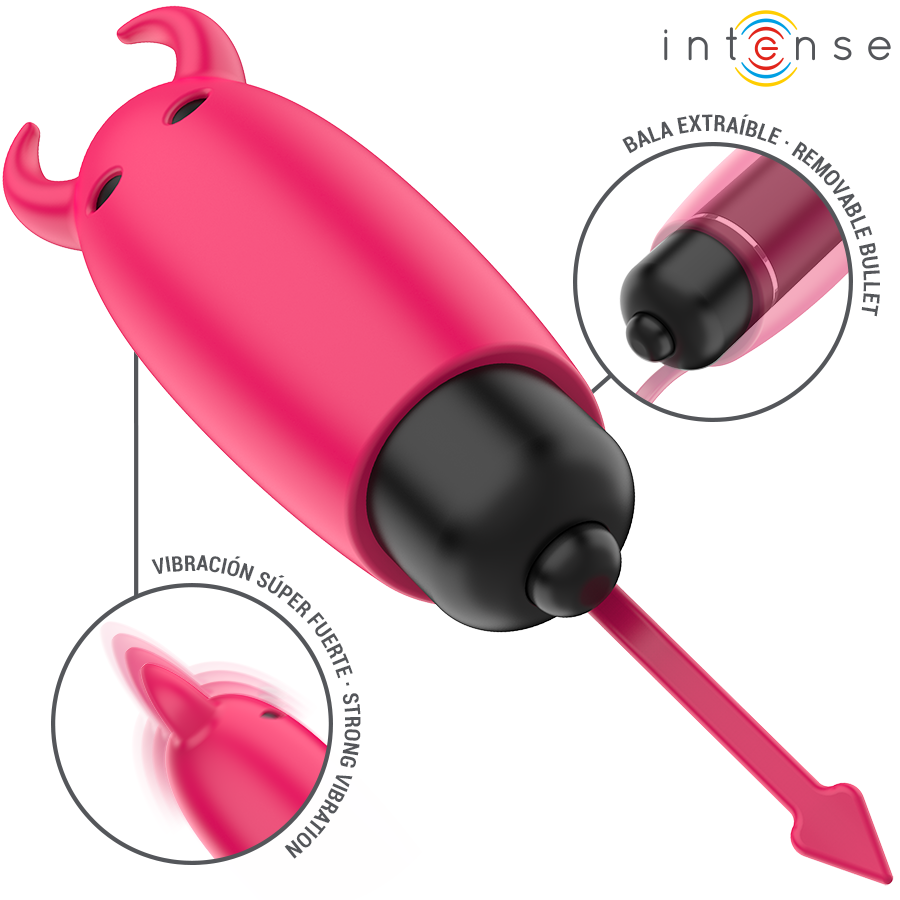 INTENSE FUN TOYS Balle Vibrante Écarlate Red Demon 9,3 X 2,4 Cm — vue arrière