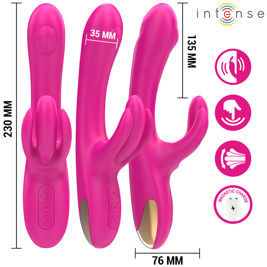 INTENSE HIGH TECH Britney Vibrateur Lapin Multifonction 23 Cm Rose — vue détaillée
