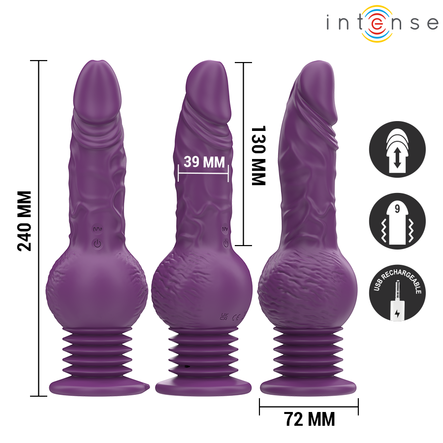 INTENSE HIGH TECH Vibrateur Multifonction Tatum Vibration Haut Bas 24 Cm Vi... — vue détaillée