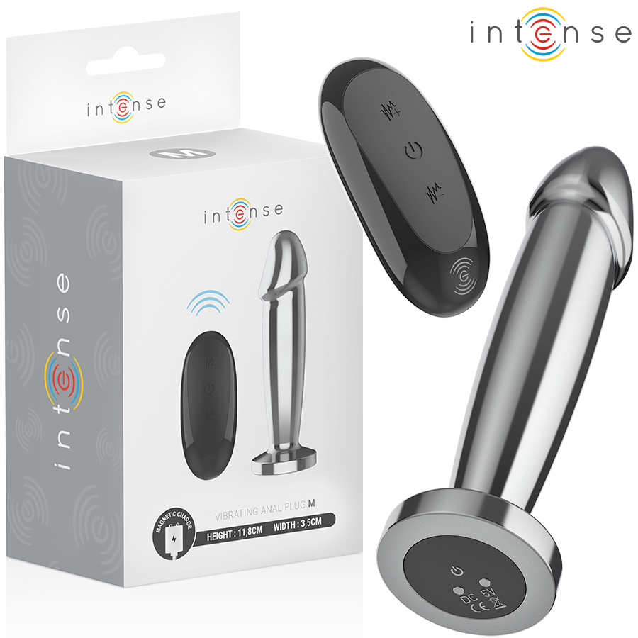 INTENSE ANAL TOYS PLUG ANAL 10 VIBRATIONS GODE MÉTALLIQUE TÉLÉCOMMANDE M - Aura Intime