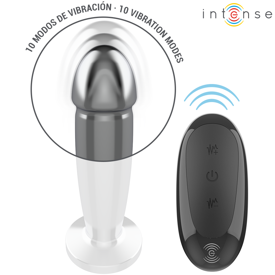 INTENSE ANAL TOYS PLUG ANAL 10 VIBRATIONS GODE MÉTALLIQUE TÉLÉCOMMANDE M — vue alternative