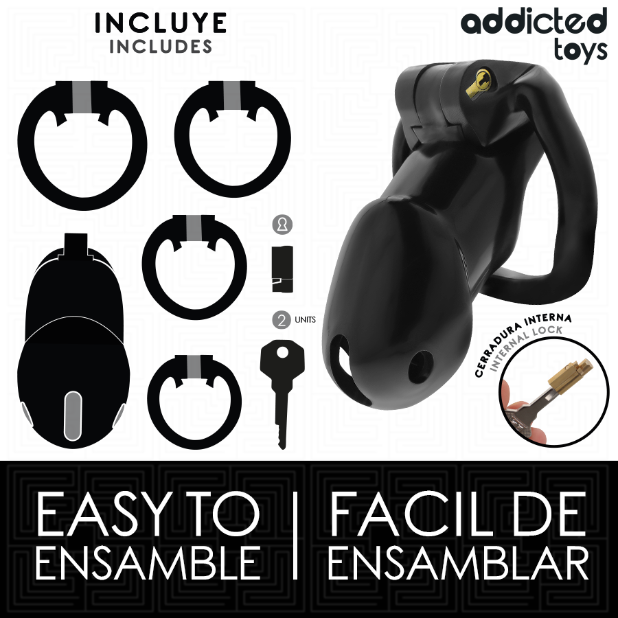 ADDICTED TOYS LOCKED Mindnight Cell Cage À Pénis Taille L — vue arrière