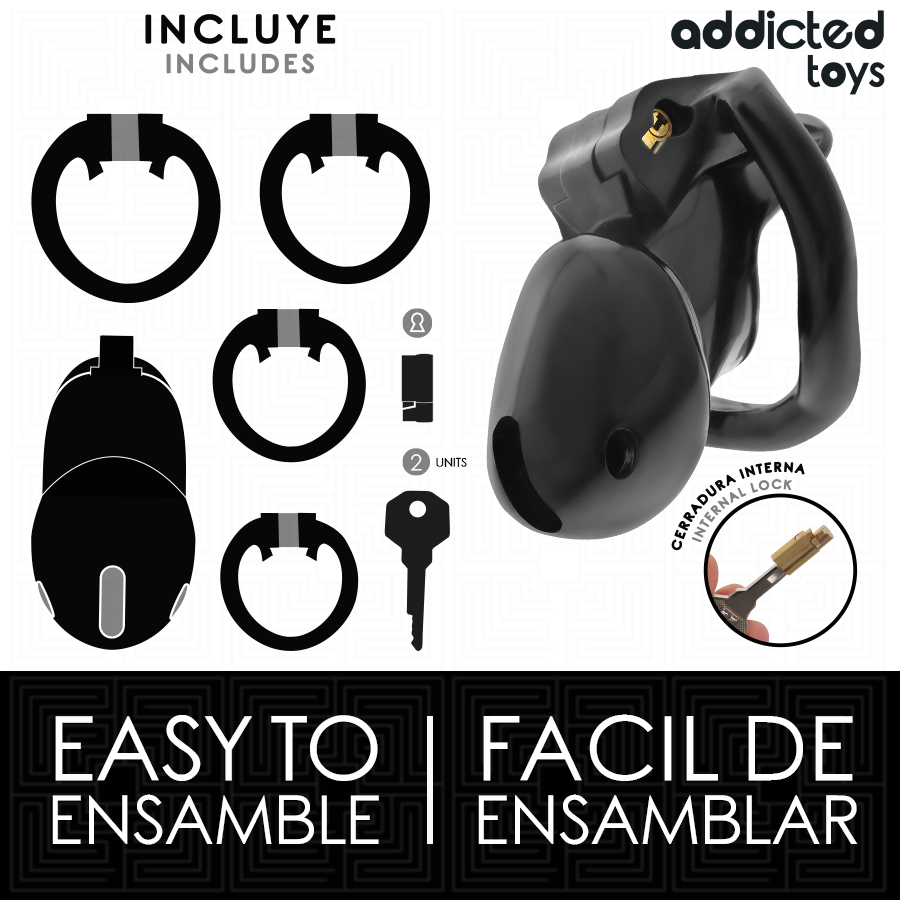 ADDICTED TOYS LOCKED Mindnight Cell Cage À Pénis Taille S — vue arrière