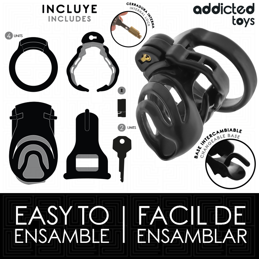 ADDICTED TOYS LOCKED Cage À Pénis À Verrouillage Éternel 9 Cm — vue arrière