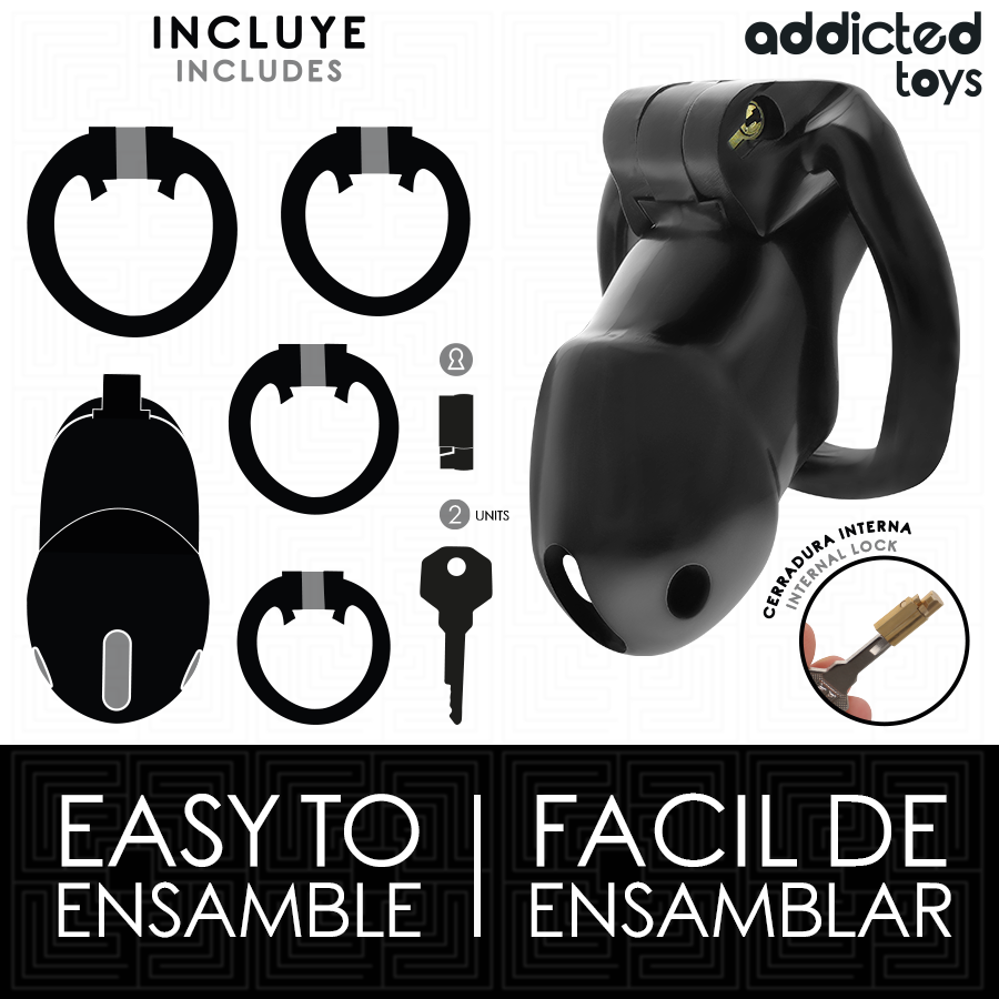 ADDICTED TOYS LOCKED Mindnight Cell Cage À Pénis Taille M — vue arrière