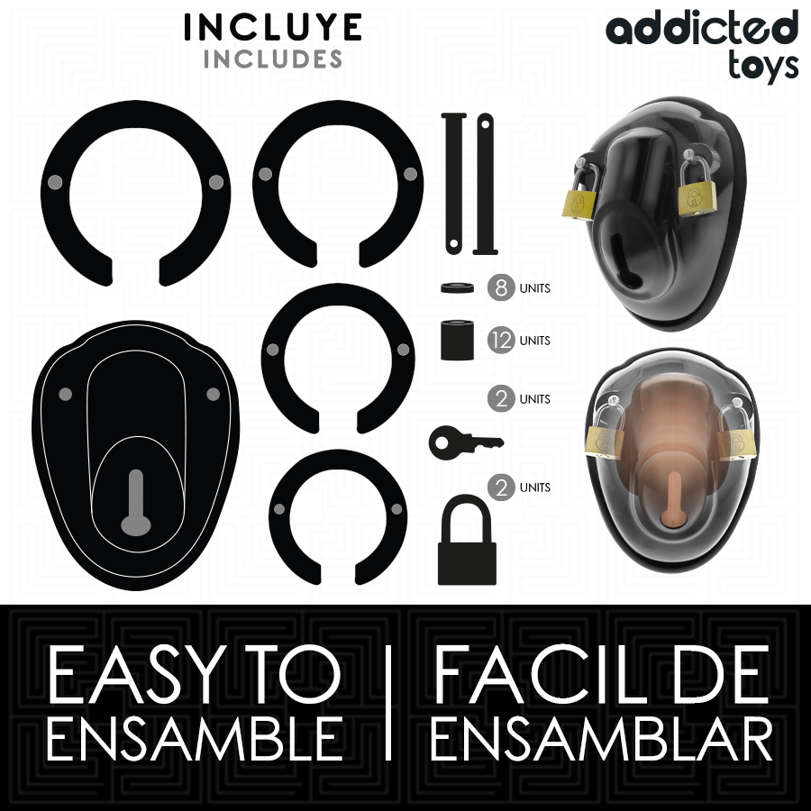 ADDICTED TOYS LOCKED À Pénis Verrouillée Sans Clé 11,5 Cm — vue arrière
