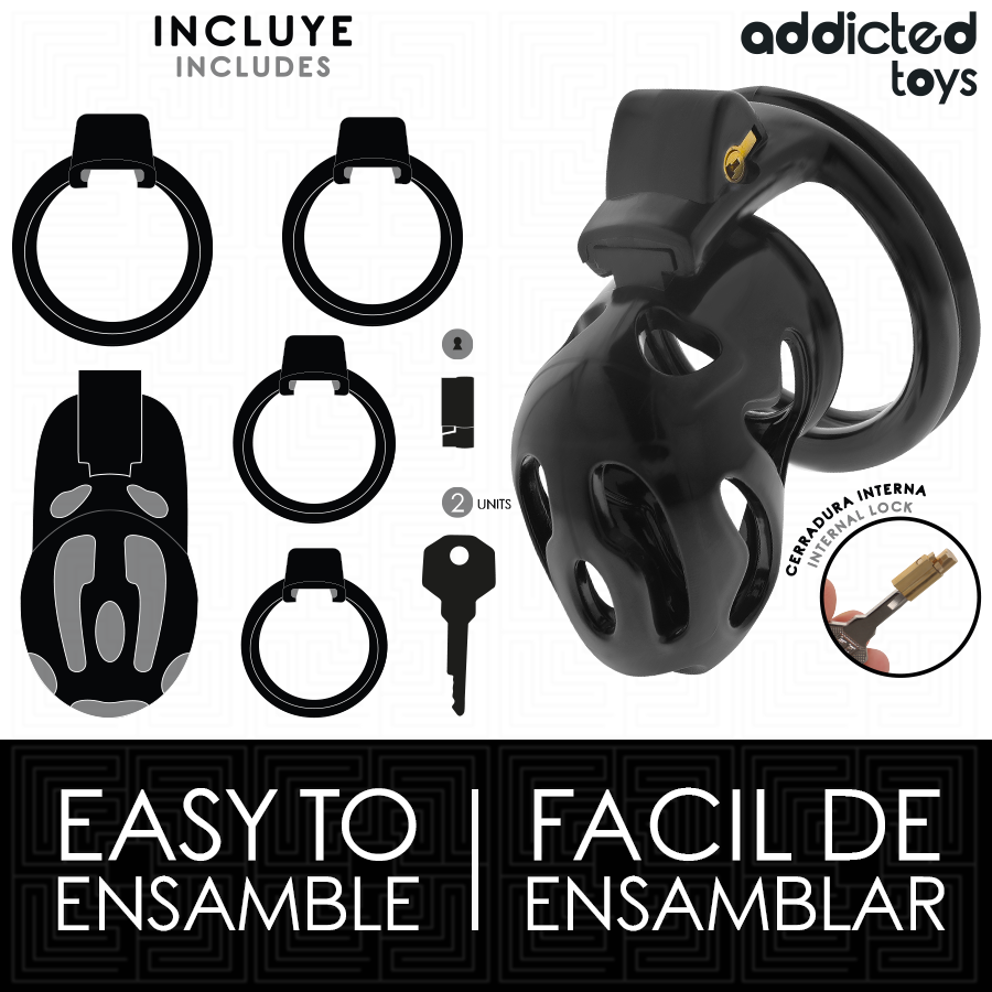 ADDICTED TOYS LOCKED À Pénis Cryptée Verrouillée Scellée 8 Cm — vue arrière