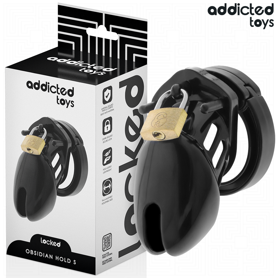 ADDICTED TOYS LOCKED Cage À Pénis Obsidian Hold Taille S - Aura Intime