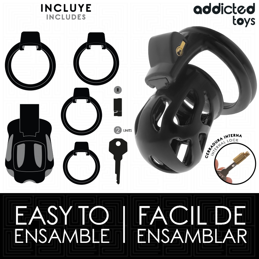 ADDICTED TOYS LOCKED Cage À Pénis Silencieuse 7,5 Cm — vue arrière