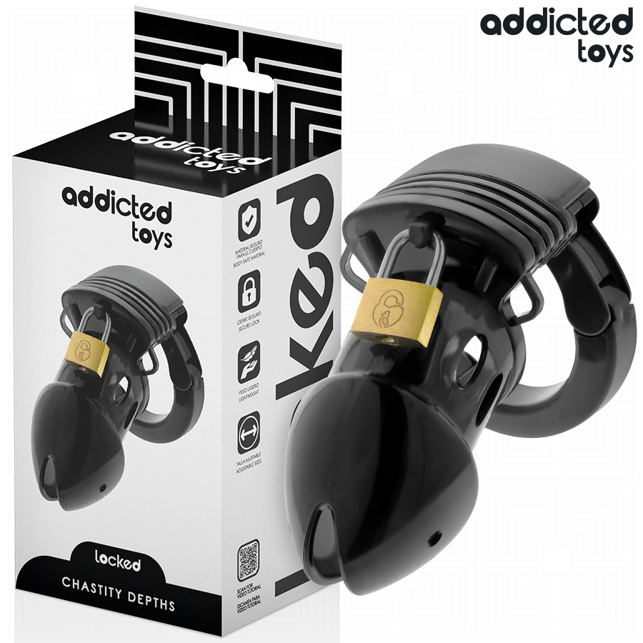 ADDICTED TOYS LOCKED Cage À Pénis Chasteté Profondeur 7,5 Cm - Aura Intime