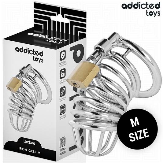 ADDICTED TOYS LOCKED Cage À Pénis Métal Iron Cell Taille M - Aura Intime