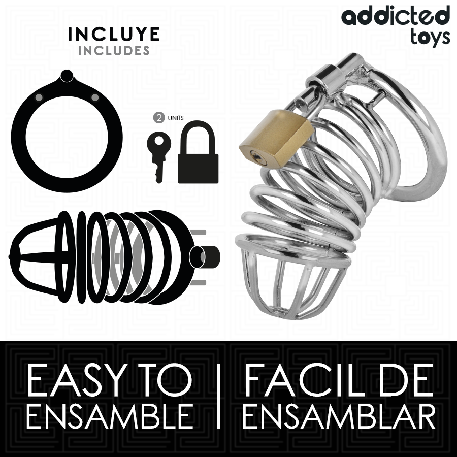 ADDICTED TOYS LOCKED Cage À Pénis Métal Iron Cell Taille M — vue arrière