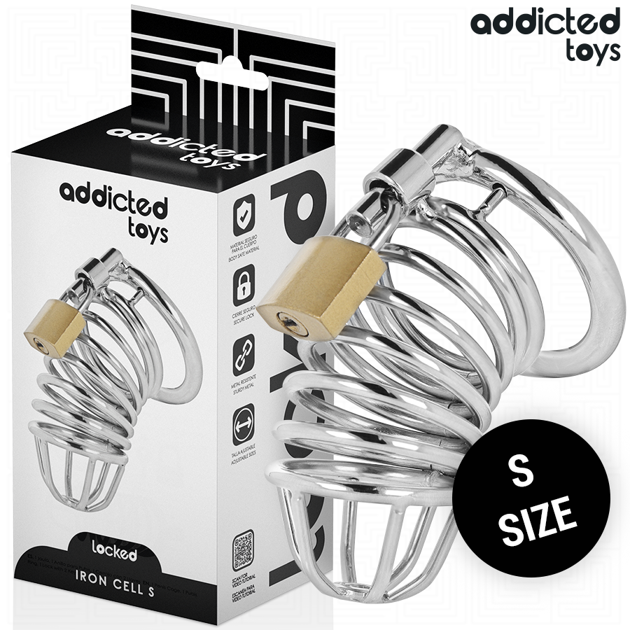ADDICTED TOYS LOCKED Cage À Pénis Métal Iron Cell 4 Cm Taille S - Aura Intime
