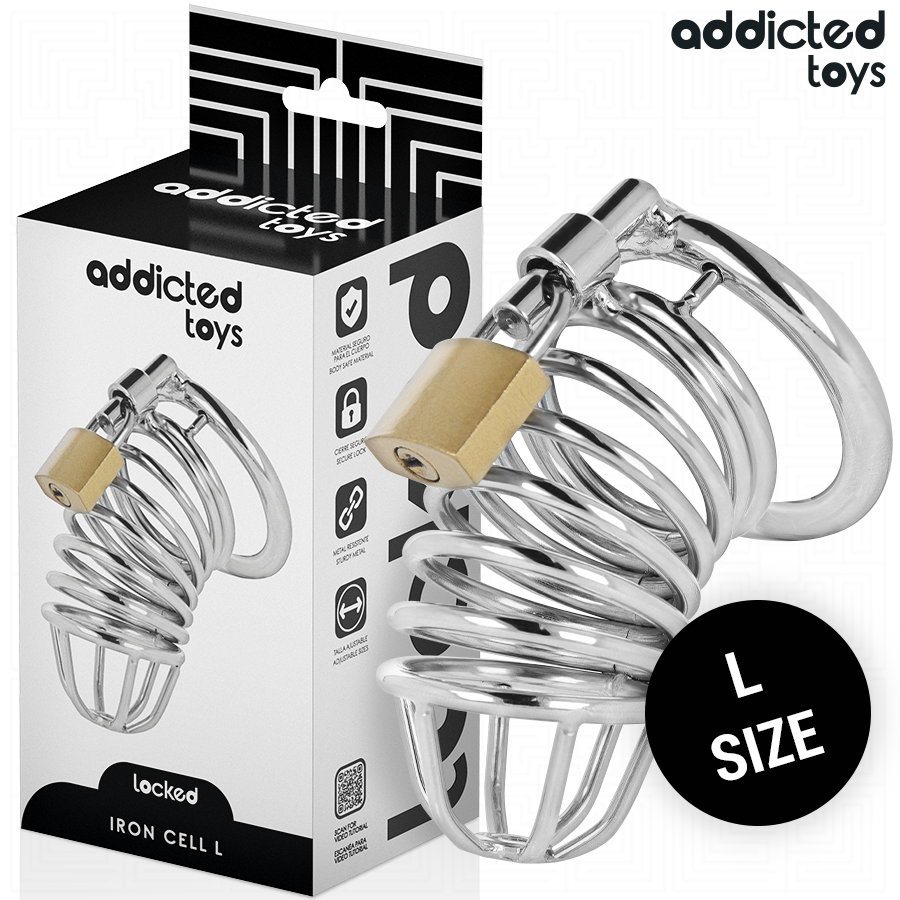 ADDICTED TOYS LOCKED Cage À Pénis Métal Iron Cell 5 Cm Taille L - Aura Intime