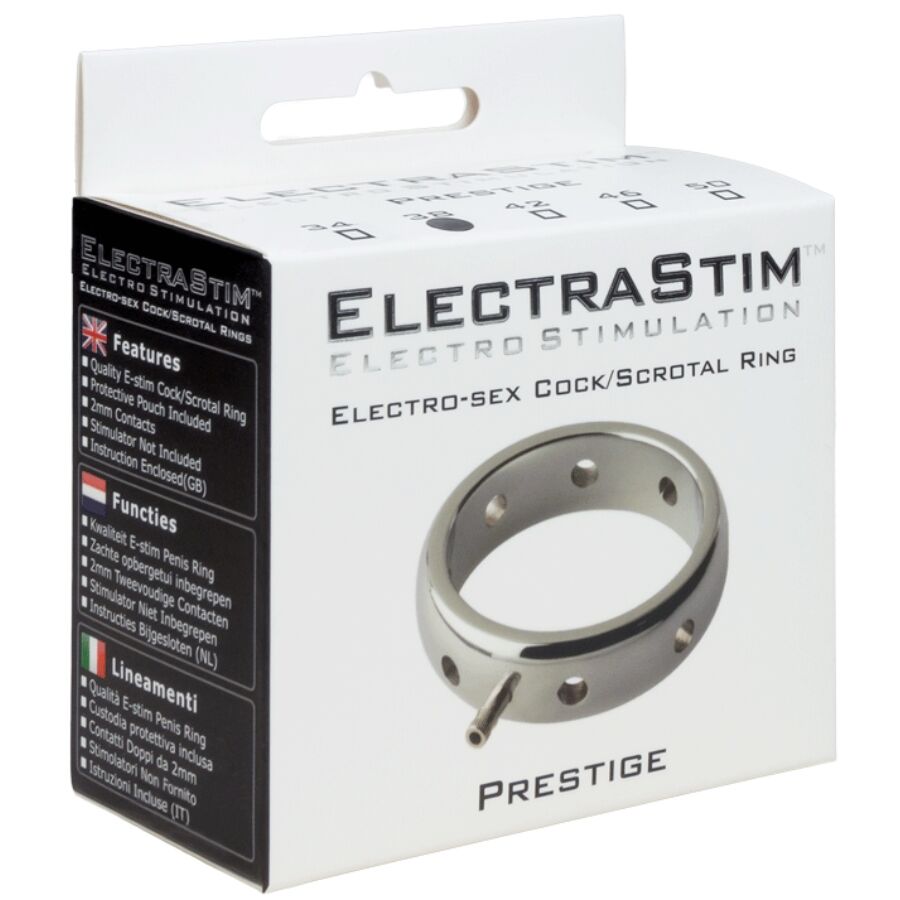 ELECTRASTIM Anneau Pénis Électromagnétique Prestige Métal 34 Mm — vue arrière