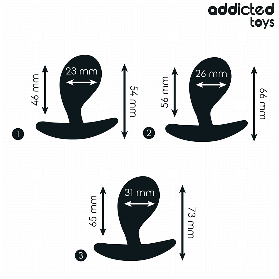 ADDICTED TOYS Lot 3 Plug Anal Modèle 3 — vue arrière
