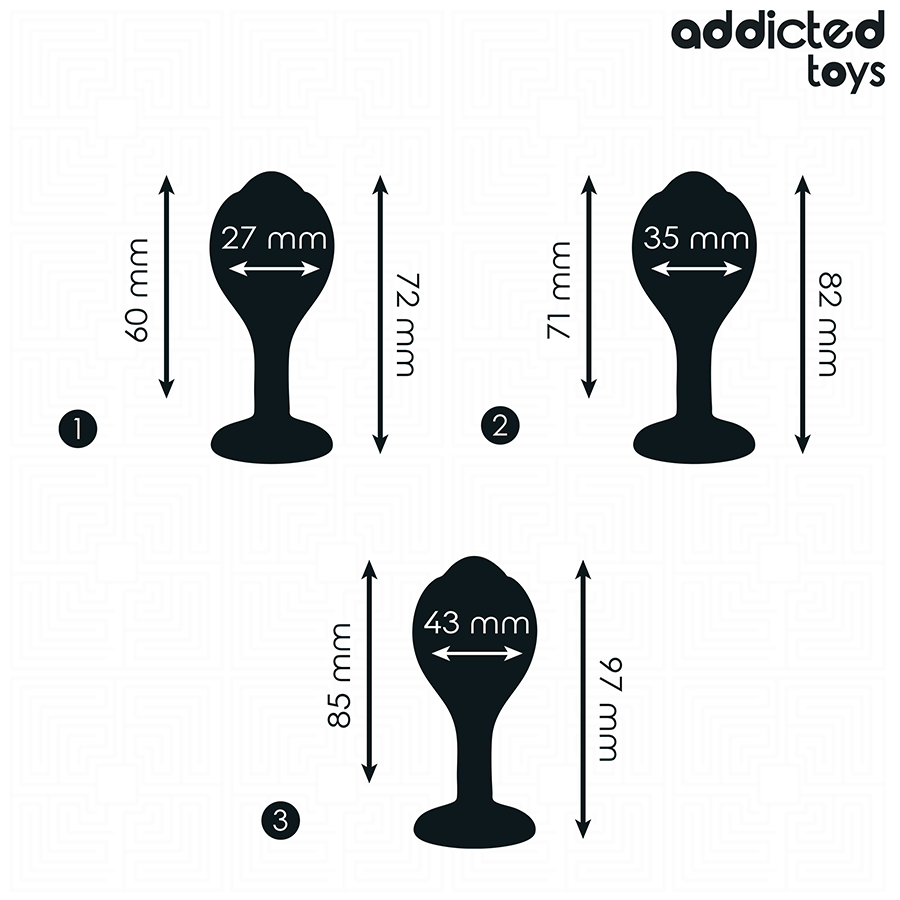 ADDICTED TOYS Lot 3 Plug Anal Bijou — vue arrière