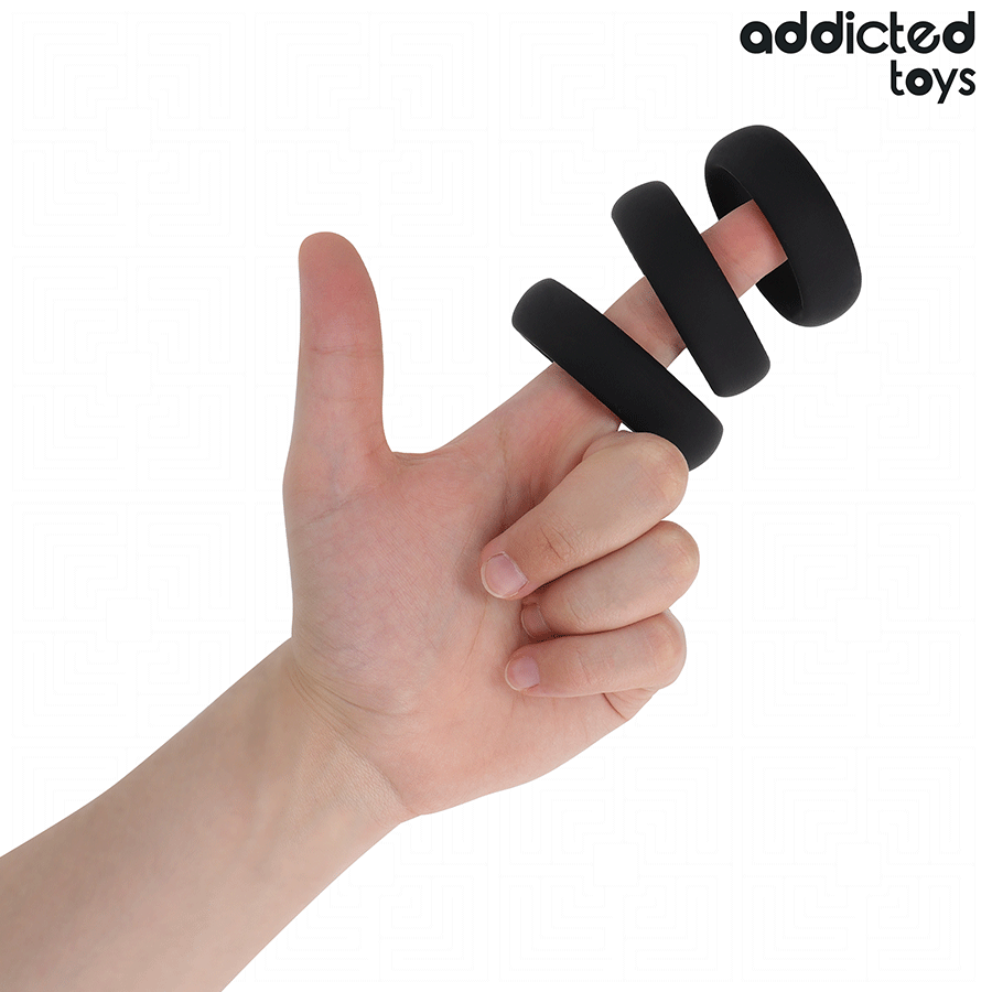 ADDICTED TOYS Lot D'Anneaux Plats Silicone — vue détaillée