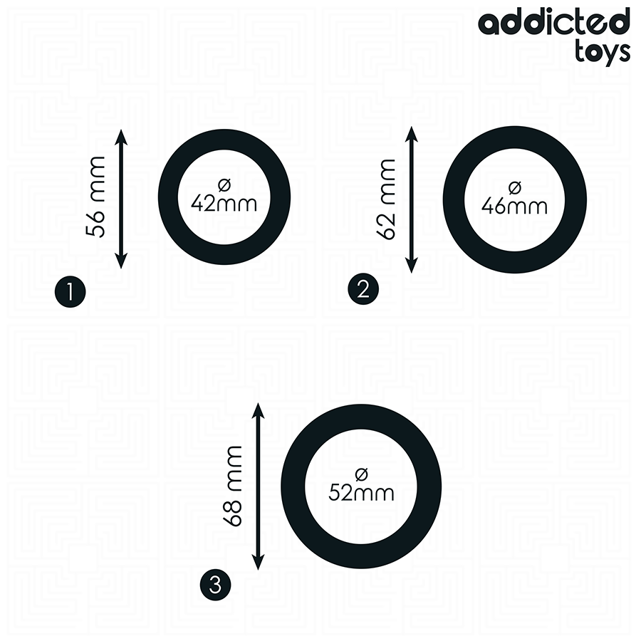 ADDICTED TOYS Lot D'Anneaux Plats Silicone — vue arrière