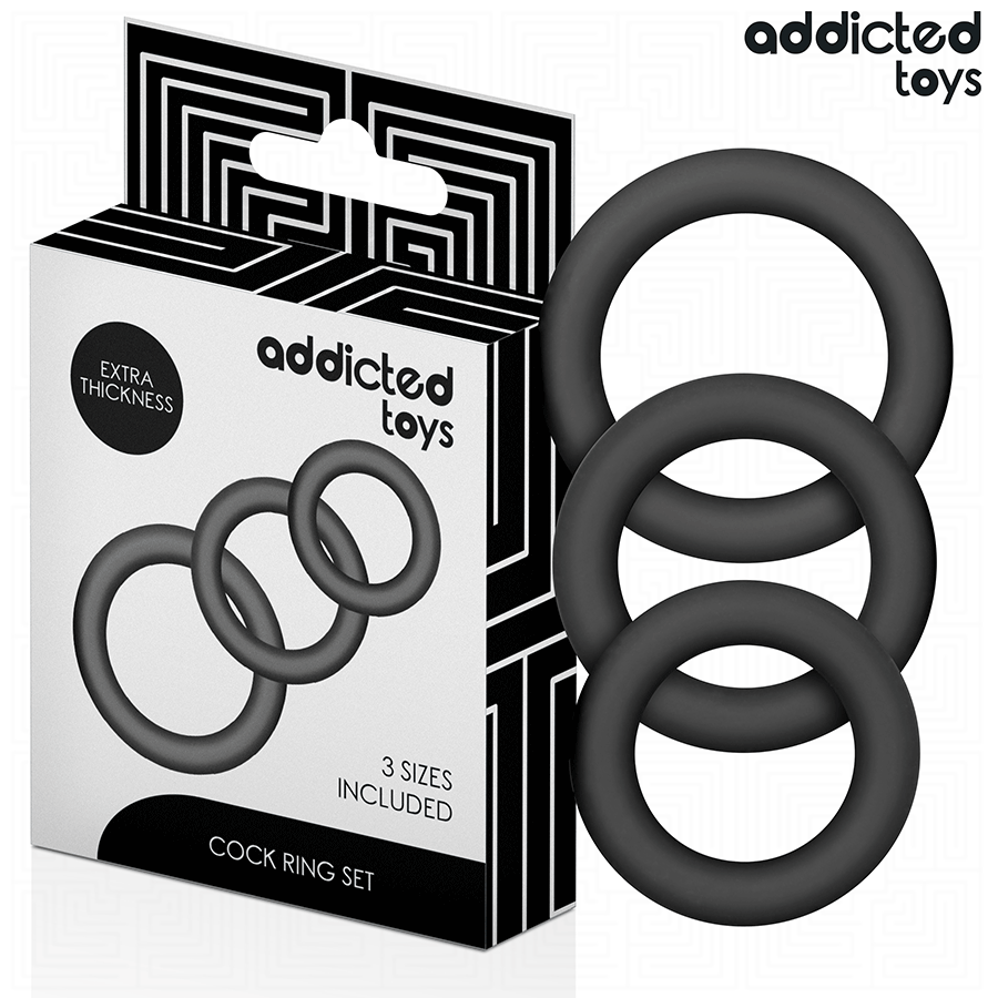 ADDICTED TOYS Lot Anneaux Silicone Modèle 1 - Aura Intime