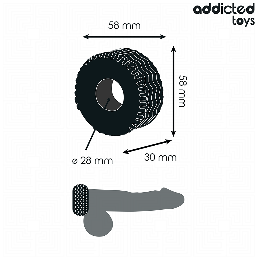 ADDICTED TOYS Anneau Pénitensif Extra Épais — vue arrière