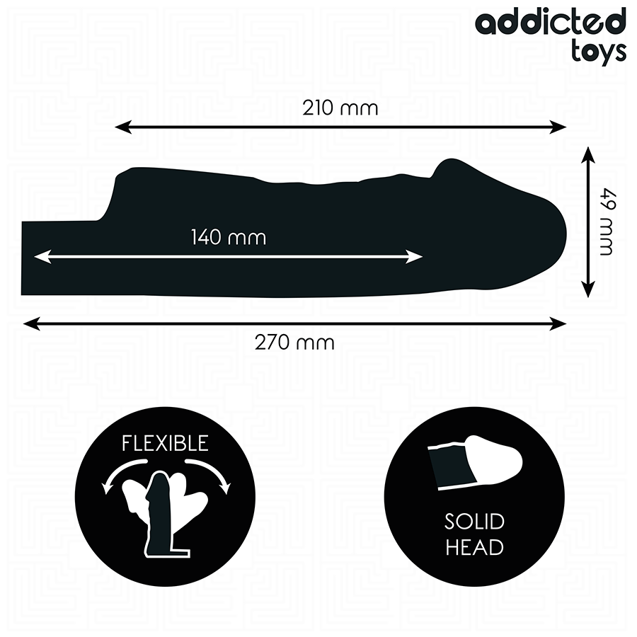 ADDICTED TOYS Gaine Pénis Transparente Taille M 27 Cm — vue arrière