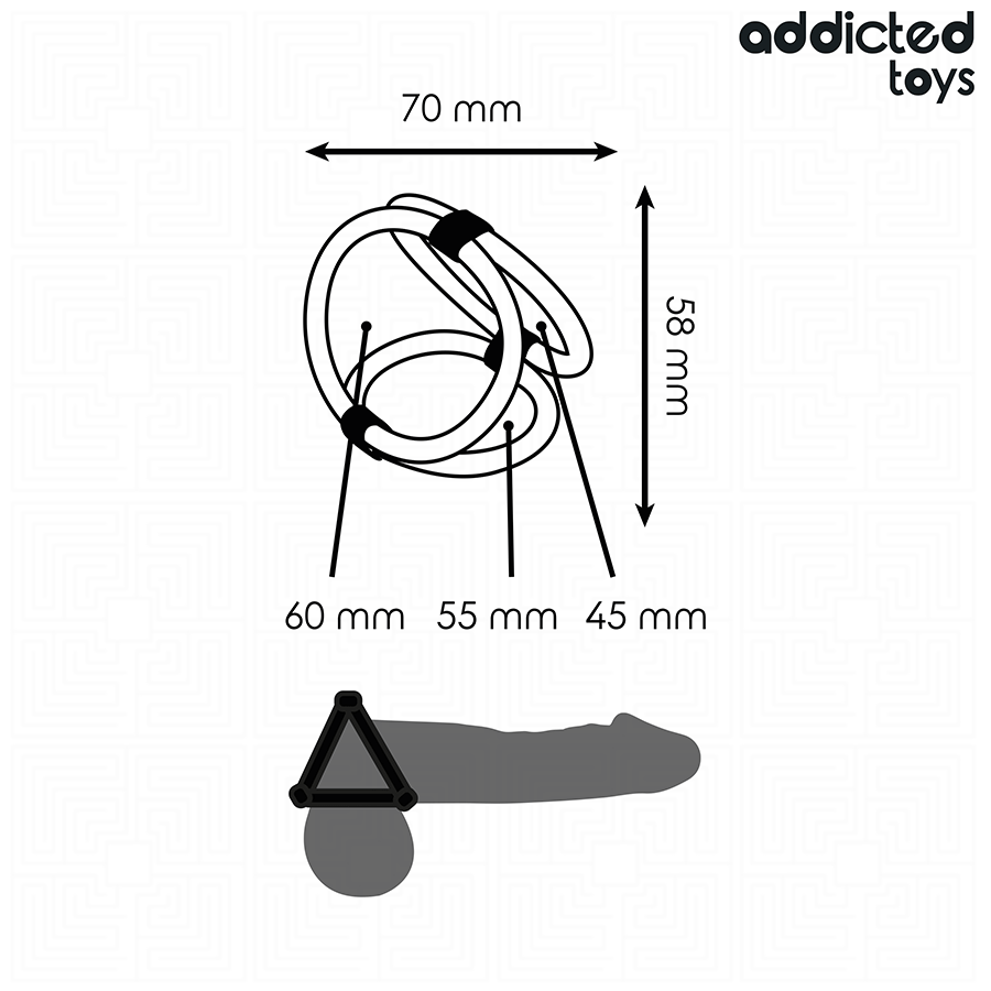 ADDICTED TOYS Anneau Pénis Triple — vue arrière