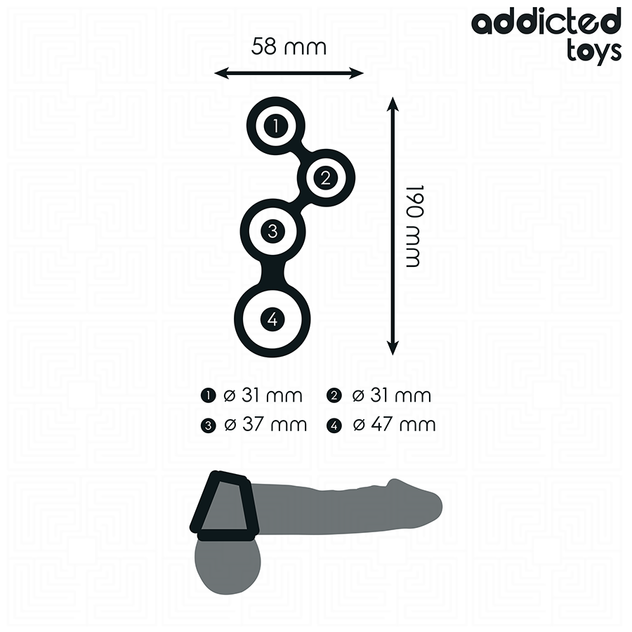 ADDICTED TOYS Anneau Pénis Séparateurs Testicules — vue arrière