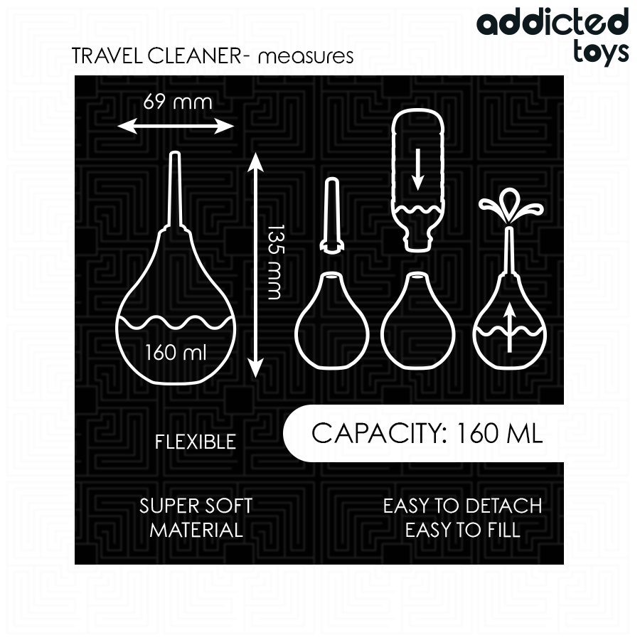 ADDICTED TOYS Nettoyant Anal Voyage Taille M 160 Ml — accessoires inclus