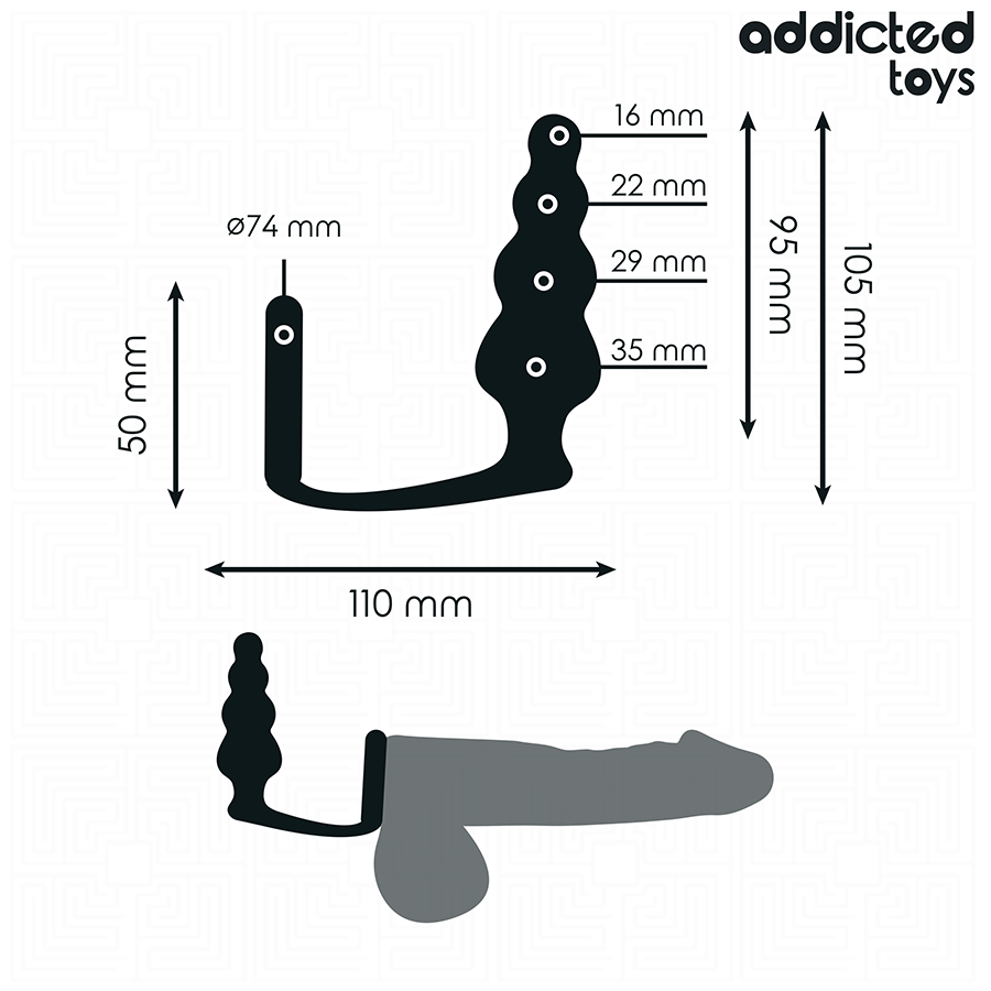 ADDICTED TOYS Plug Anal Anneau Modèle 5 — vue arrière