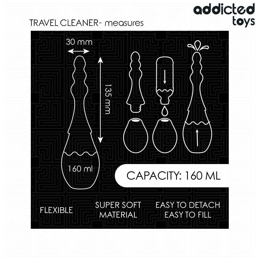 ADDICTED TOYS Nettoyeur Voyage Modèle 4 — accessoires inclus