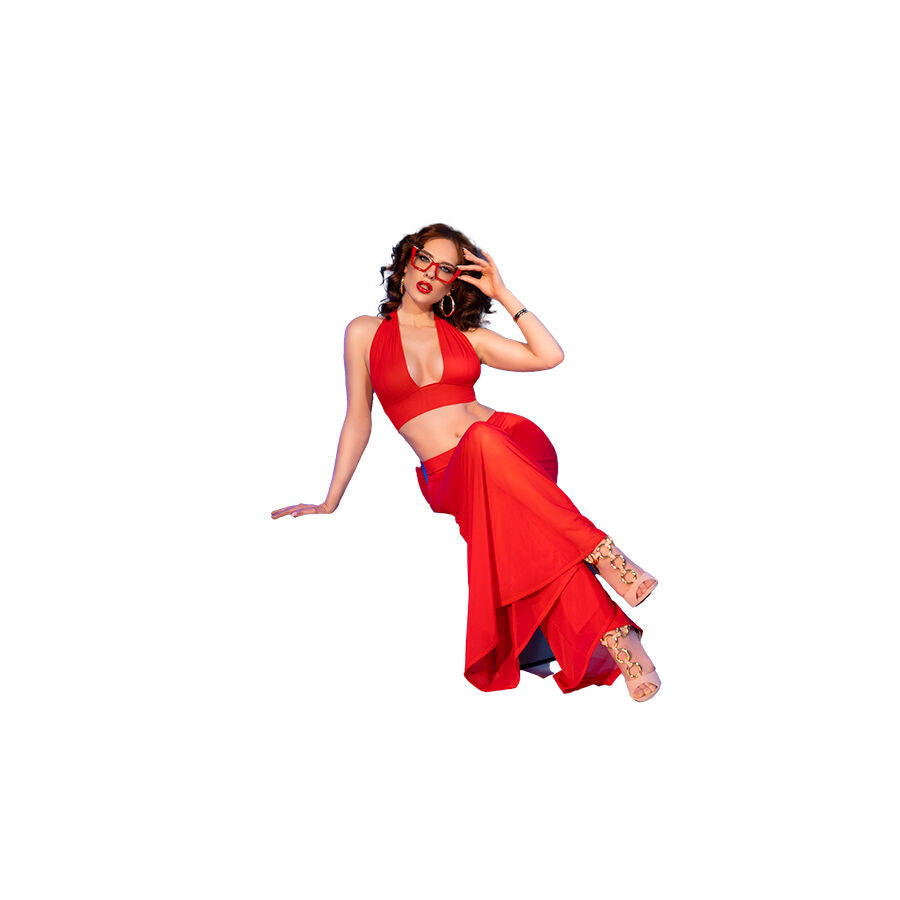 CHILIROSE SETS Cr 4857 Ensemble Haut Pantalon Rouge Taille L — vue alternative