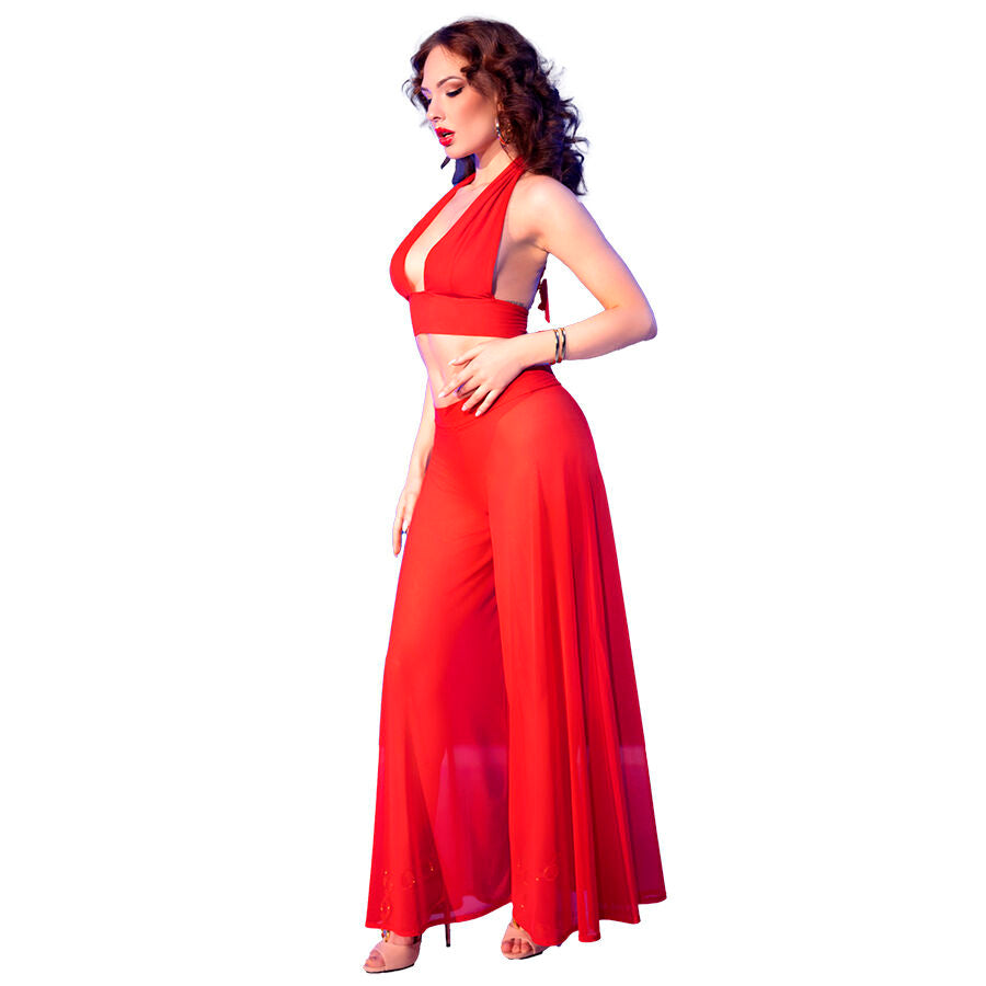 CHILIROSE SETS Cr 4857 Ensemble Haut Pantalon Rouge Taille Xl - Aura Intime