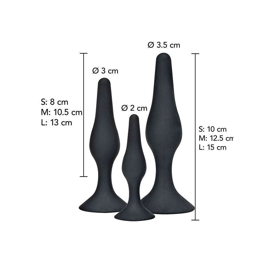 TOYJOY Plug anal CURVY COMPANIONS 3 pièces Noir — vue détaillée