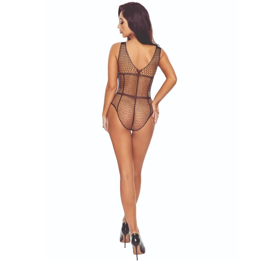 PASSION WOMAN BODYSTOCKINGS Bs114 Bodystocking Noir Grille — vue détaillée