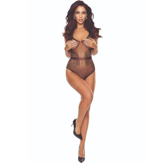 PASSION WOMAN BODYSTOCKINGS Bs115 Bodystocking Noir Grille - Aura Intime
