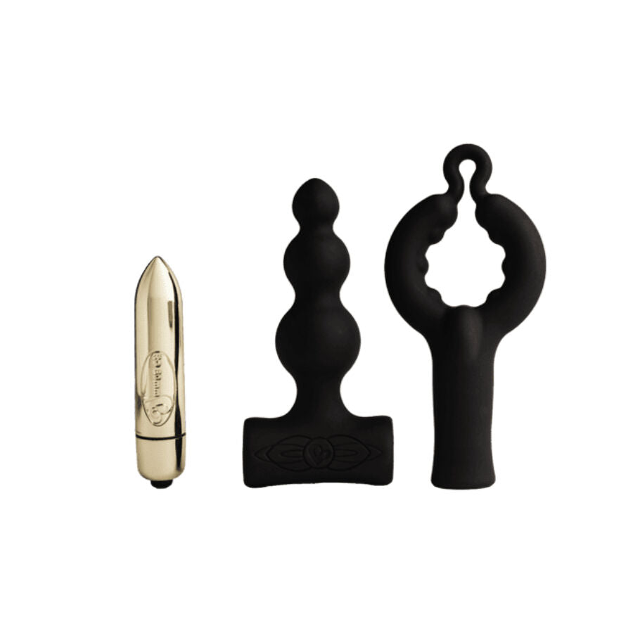 ROCKS-OFF Petite Sensations Bubbles Anal Plug Vibrateur Noir — accessoires inclus